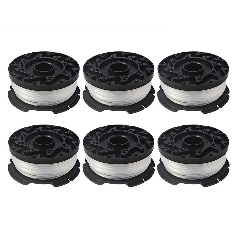 THTEN AF-100 String Trimmer Spool Compatible with Black and Decker GH600 GH900 LST201 LSTE525 BESTA510 30ft 0.065" Refills Line AFS Weed Eater Edger with RC-100-P Spool Cap Covers 6 Pack - Image 1